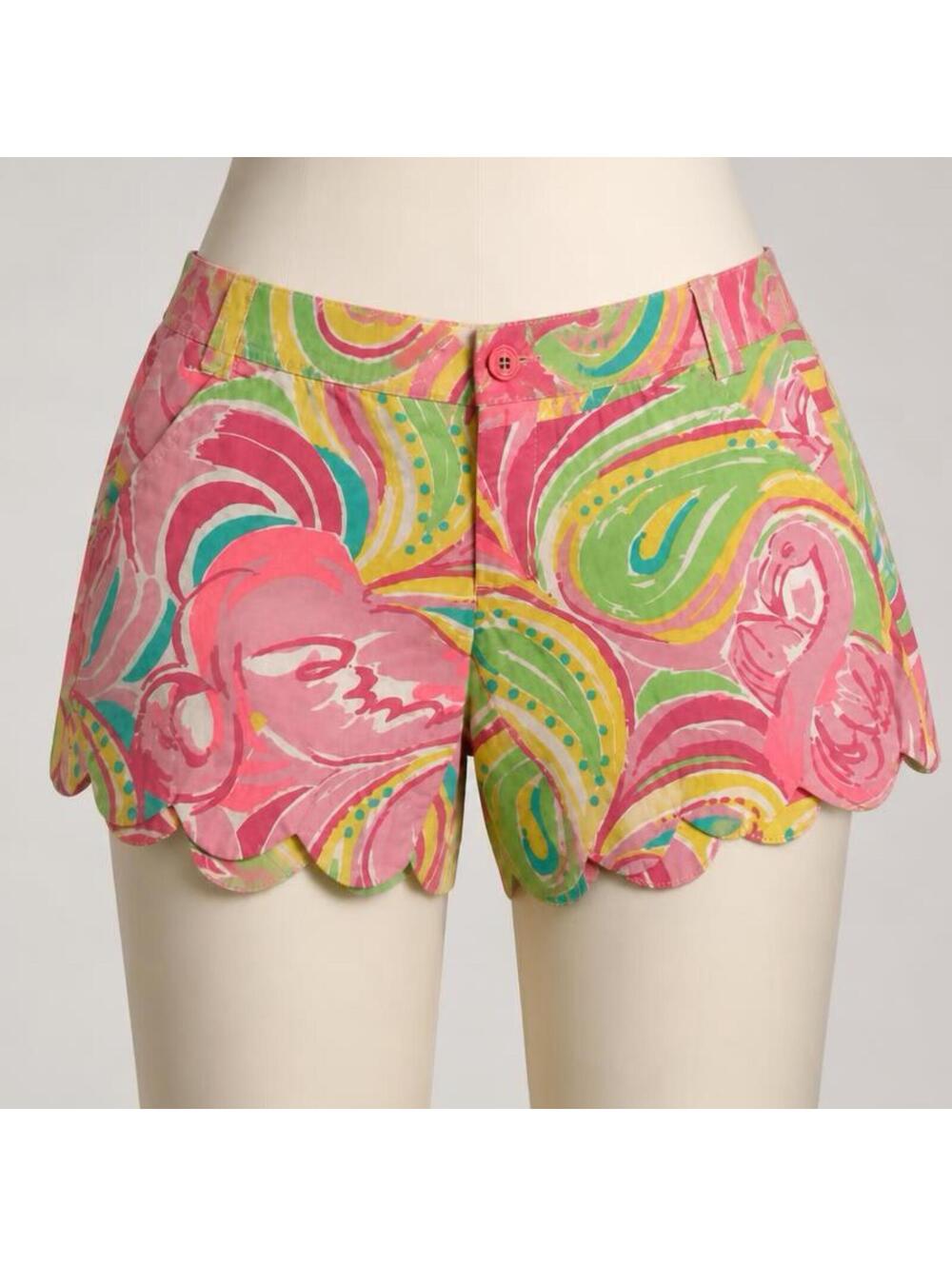 Lilly Pulitzer The Buttercup Short Size 00 Cotton Scalloped Hem Shorts